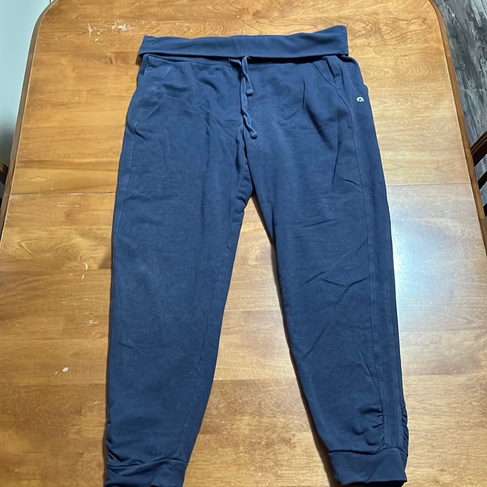 Hyba Blue Joggers with Fold Down Waist